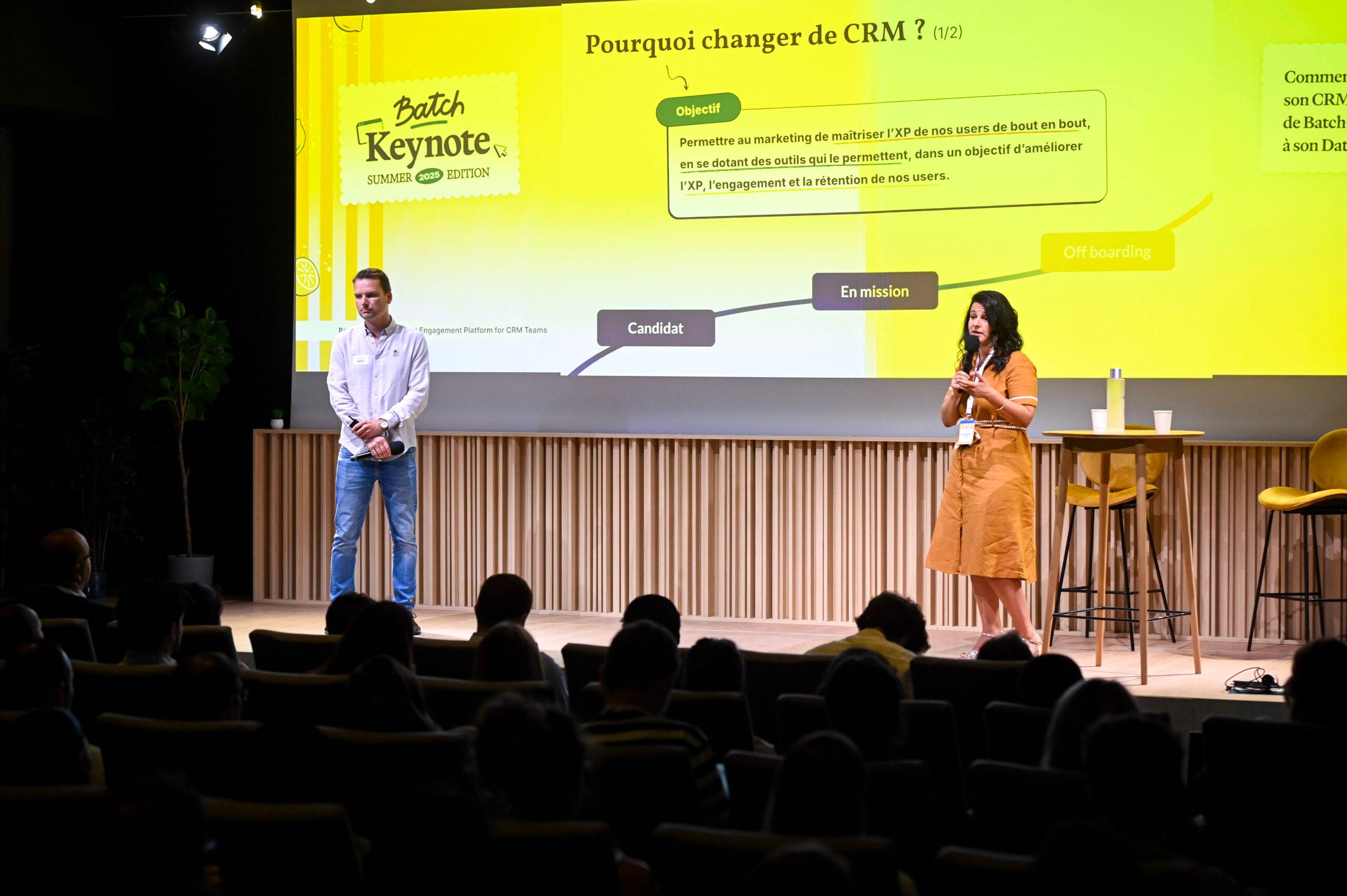 Thomas Loup, Head of Solutions Engineering & Customer Care chez Batch, et Sabrina Roze, directrice marketing B2C de GoJob